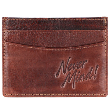 Never Mind Card-Holder Vintage Handmade Genuine Cowhide Leather Women Bag Western Handbag Purse